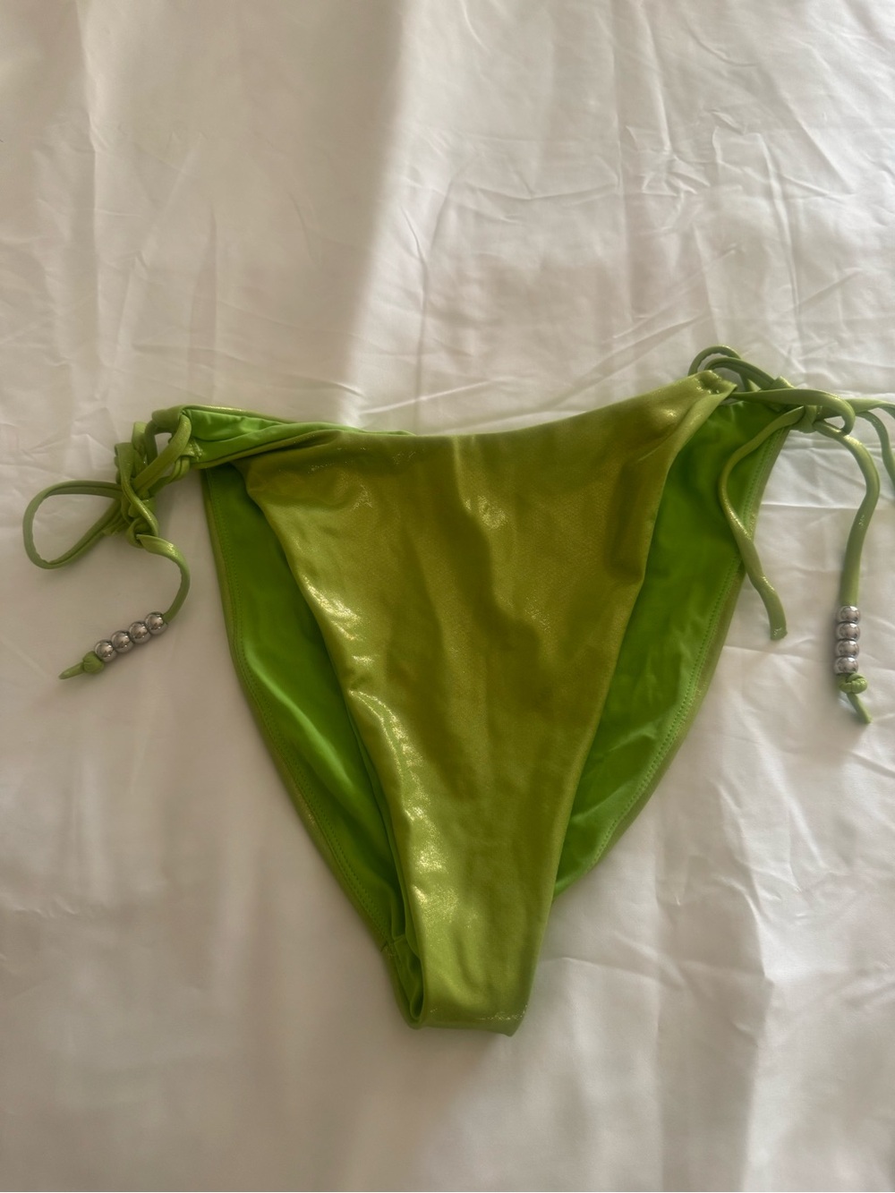 PacSun Shimmery Lime Green Tie-Side Bikini Bottom